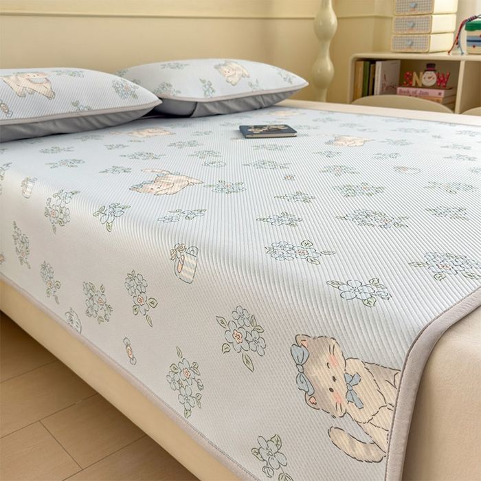 91家纺网 家纺一手货源 找家纺 宜派家纺 2026新款冰豆豆席卡通凉席凉感值过0.21可机洗夏天学生宿舍单人席子 小花猫-床席