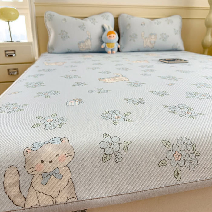 91家纺网 家纺一手货源 找家纺 宜派家纺 2026新款冰豆豆席卡通凉席凉感值过0.21可机洗夏天学生宿舍单人席子 小花猫-床席