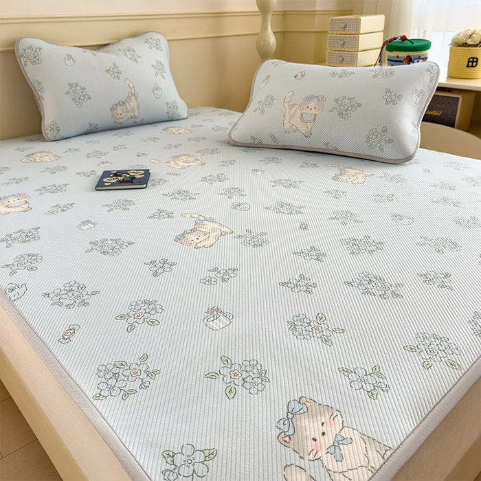 91家纺网 家纺一手货源 找家纺 宜派家纺 2026新款冰豆豆席卡通凉席凉感值过0.21可机洗夏天学生宿舍单人席子 小花猫-床席