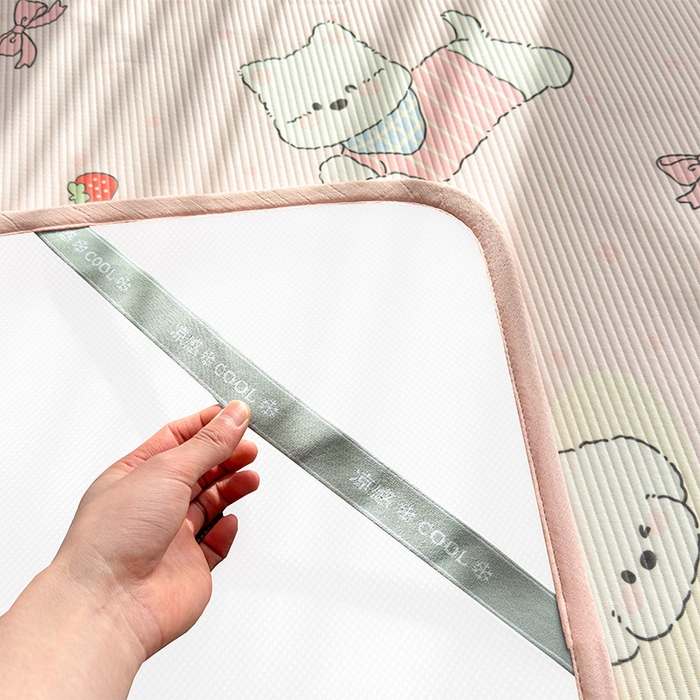 91家纺网 家纺一手货源 找家纺 宜派家纺 2026新款冰豆豆席卡通凉席凉感值过0.21可机洗夏天学生宿舍单人席子 心心蜜狗-床席