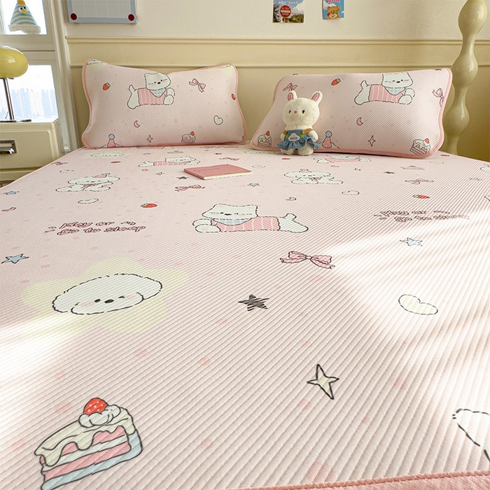 91家纺网 家纺一手货源 找家纺 宜派家纺 2026新款冰豆豆席卡通凉席凉感值过0.21可机洗夏天学生宿舍单人席子 心心蜜狗-床席