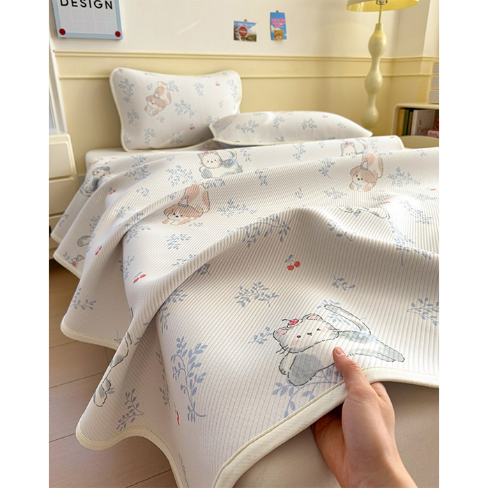 91家纺网 家纺一手货源 找家纺 宜派家纺 2026新款冰豆豆席卡通凉席凉感值过0.21可机洗夏天学生宿舍单人席子 樱桃泡泡狗-床席