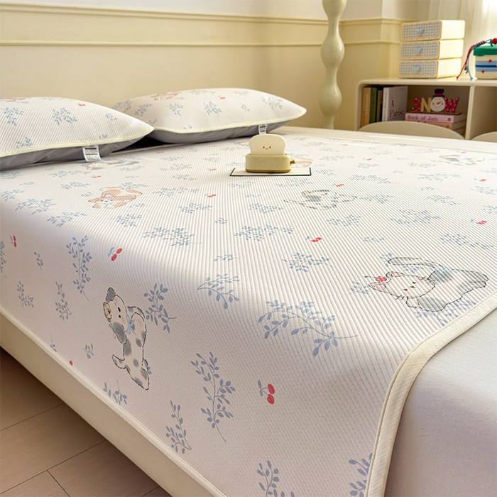 91家纺网 家纺一手货源 找家纺 宜派家纺 2026新款冰豆豆席卡通凉席凉感值过0.21可机洗夏天学生宿舍单人席子 樱桃泡泡狗-床席