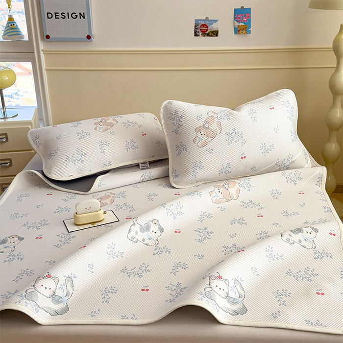 91家纺网 家纺一手货源 找家纺 宜派家纺 2026新款冰豆豆席卡通凉席凉感值过0.21可机洗夏天学生宿舍单人席子 樱桃泡泡狗-床席