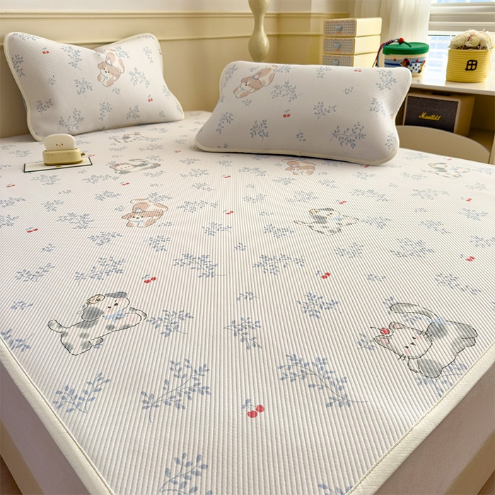 91家纺网 家纺一手货源 找家纺 宜派家纺 2026新款冰豆豆席卡通凉席凉感值过0.21可机洗夏天学生宿舍单人席子 樱桃泡泡狗-床席