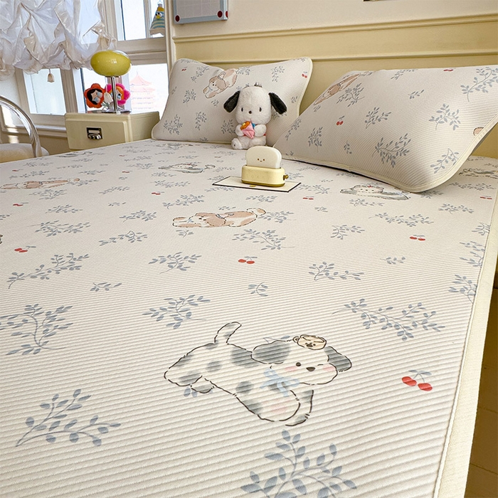 91家纺网 家纺一手货源 找家纺 宜派家纺 2026新款冰豆豆席卡通凉席凉感值过0.21可机洗夏天学生宿舍单人席子 樱桃泡泡狗-床席