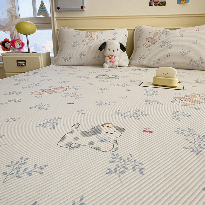 91家纺网 家纺一手货源 找家纺 宜派家纺 2026新款冰豆豆席卡通凉席凉感值过0.21可机洗夏天学生宿舍单人席子 樱桃泡泡狗-床席