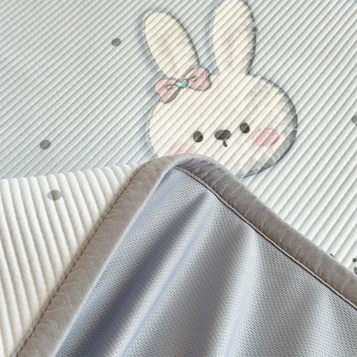 91家纺网 家纺一手货源 找家纺 宜派家纺 2026新款冰豆豆席卡通凉席凉感值过0.21可机洗夏天学生宿舍单人席子 波点星星兔-床笠