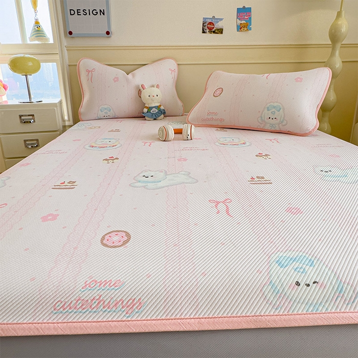 91家纺网 家纺一手货源 找家纺 宜派家纺 2026新款冰豆豆席卡通凉席凉感值过0.21可机洗夏天学生宿舍单人席子 萌萌皮皮狗-床笠