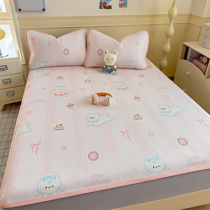 91家纺网 家纺一手货源 找家纺 宜派家纺 2026新款冰豆豆席卡通凉席凉感值过0.21可机洗夏天学生宿舍单人席子 萌萌皮皮狗-床笠