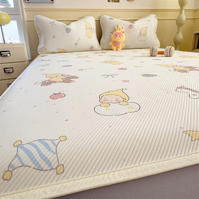 91家纺网 家纺一手货源 找家纺 宜派家纺 2026新款冰豆豆席卡通凉席凉感值过0.21可机洗夏天学生宿舍单人席子 魔力星-床笠