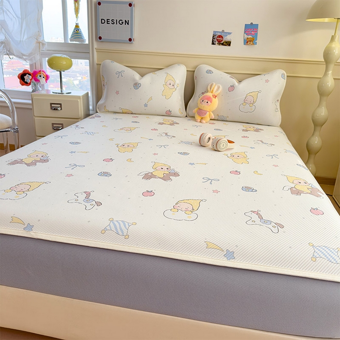 91家纺网 家纺一手货源 找家纺 宜派家纺 2026新款冰豆豆席卡通凉席凉感值过0.21可机洗夏天学生宿舍单人席子 魔力星-床笠