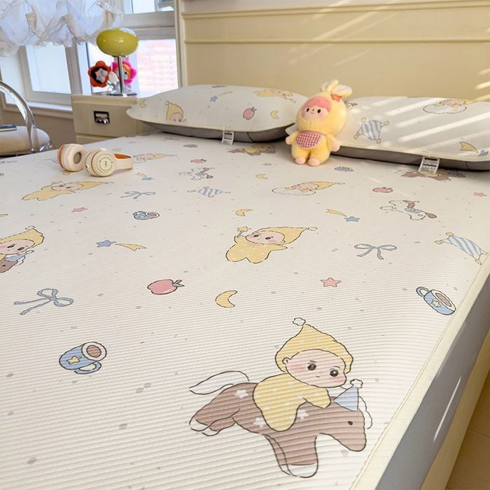 91家纺网 家纺一手货源 找家纺 宜派家纺 2026新款冰豆豆席卡通凉席凉感值过0.21可机洗夏天学生宿舍单人席子 魔力星-床笠