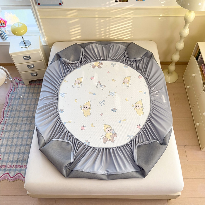 91家纺网 家纺一手货源 找家纺 宜派家纺 2026新款冰豆豆席卡通凉席凉感值过0.21可机洗夏天学生宿舍单人席子 魔力星-床笠