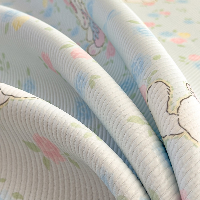 91家纺网 家纺一手货源 找家纺 宜派家纺 2026新款冰豆豆席卡通凉席凉感值过0.21可机洗夏天学生宿舍单人席子 奶茶布丁-床笠