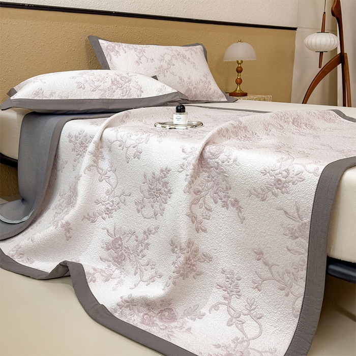 91家纺网 家纺一手货源 找家纺 宜派家纺 2026新款夏天冰丝A类母婴级凉感值过0.21冰豆豆家用凉席子夏季-思琳娜 思琳娜-淡雅紫-床席