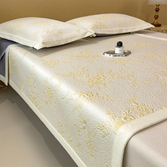 91家纺网 家纺一手货源 找家纺 宜派家纺 2026新款夏天冰丝A类母婴级凉感值过0.21冰豆豆家用凉席子夏季-思琳娜 思琳娜-淡黄-床席