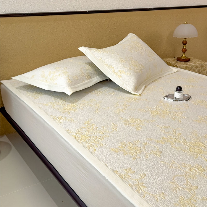 91家纺网 家纺一手货源 找家纺 宜派家纺 2026新款夏天冰丝A类母婴级凉感值过0.21冰豆豆家用凉席子夏季-思琳娜 思琳娜-淡黄-床席