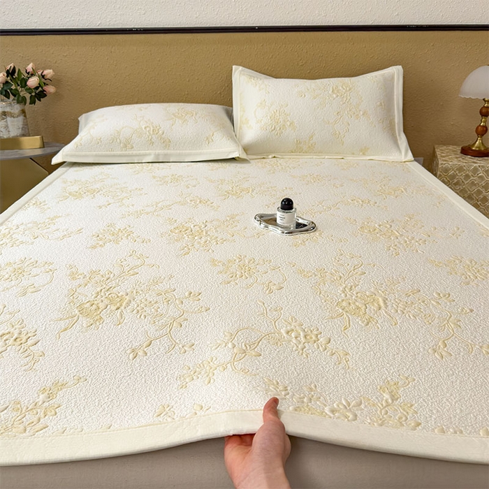 91家纺网 家纺一手货源 找家纺 宜派家纺 2026新款夏天冰丝A类母婴级凉感值过0.21冰豆豆家用凉席子夏季-思琳娜 思琳娜-淡黄-床席