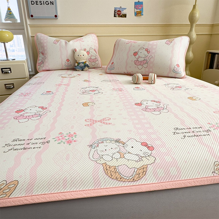 91家纺网 家纺一手货源 找家纺 宜派家纺 2026新款冰豆豆席卡通凉席凉感值过0.21可机洗夏天学生宿舍单人席子 摇篮梦-床笠