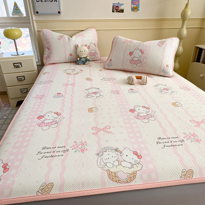 91家纺网 家纺一手货源 找家纺 宜派家纺 2026新款冰豆豆席卡通凉席凉感值过0.21可机洗夏天学生宿舍单人席子 摇篮梦-床笠