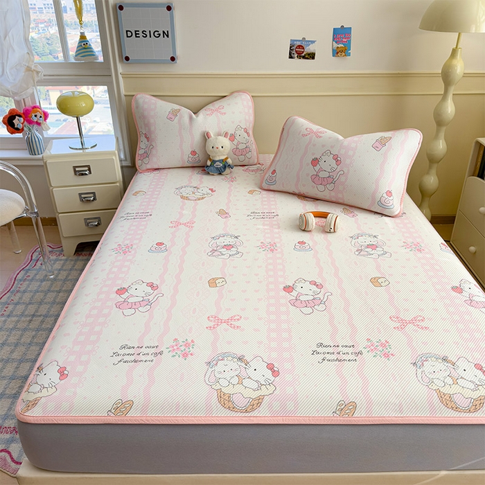 91家纺网 家纺一手货源 找家纺 宜派家纺 2026新款冰豆豆席卡通凉席凉感值过0.21可机洗夏天学生宿舍单人席子 摇篮梦-床笠