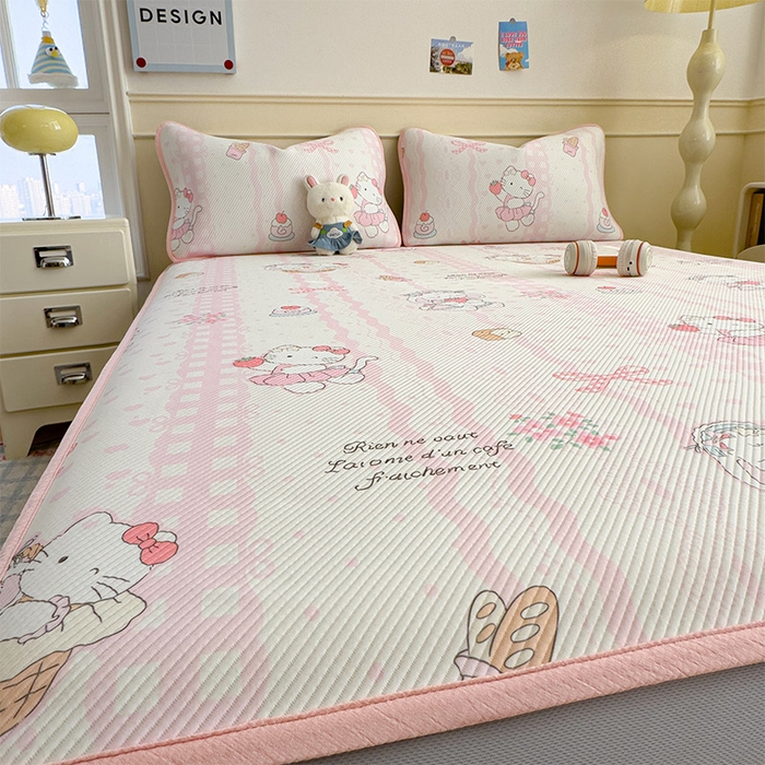 91家纺网 家纺一手货源 找家纺 宜派家纺 2026新款冰豆豆席卡通凉席凉感值过0.21可机洗夏天学生宿舍单人席子 摇篮梦-床笠