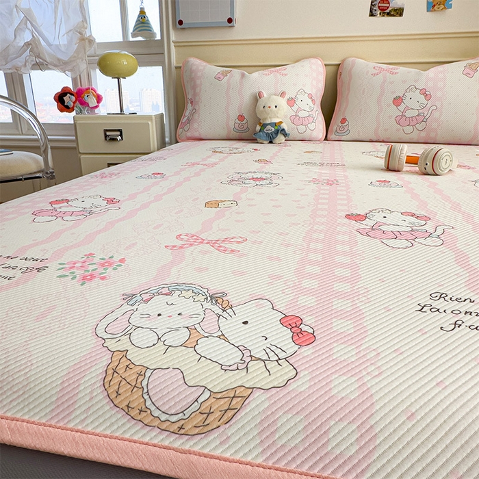 91家纺网 家纺一手货源 找家纺 宜派家纺 2026新款冰豆豆席卡通凉席凉感值过0.21可机洗夏天学生宿舍单人席子 摇篮梦-床笠