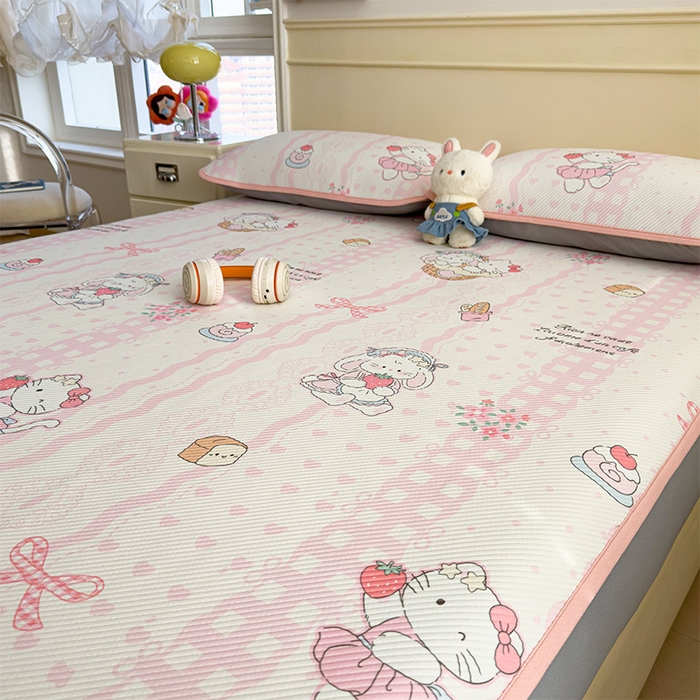 91家纺网 家纺一手货源 找家纺 宜派家纺 2026新款冰豆豆席卡通凉席凉感值过0.21可机洗夏天学生宿舍单人席子 摇篮梦-床笠