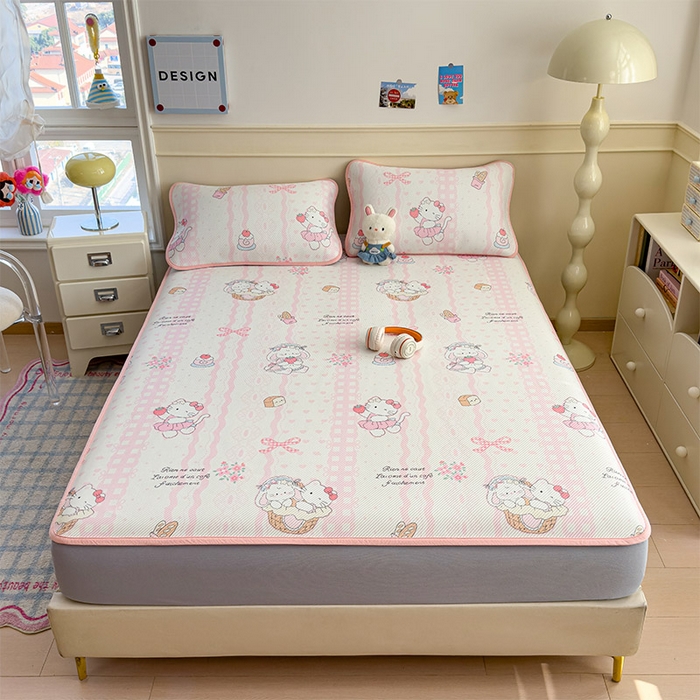 91家纺网 家纺一手货源 找家纺 宜派家纺 2026新款冰豆豆席卡通凉席凉感值过0.21可机洗夏天学生宿舍单人席子 摇篮梦-床笠