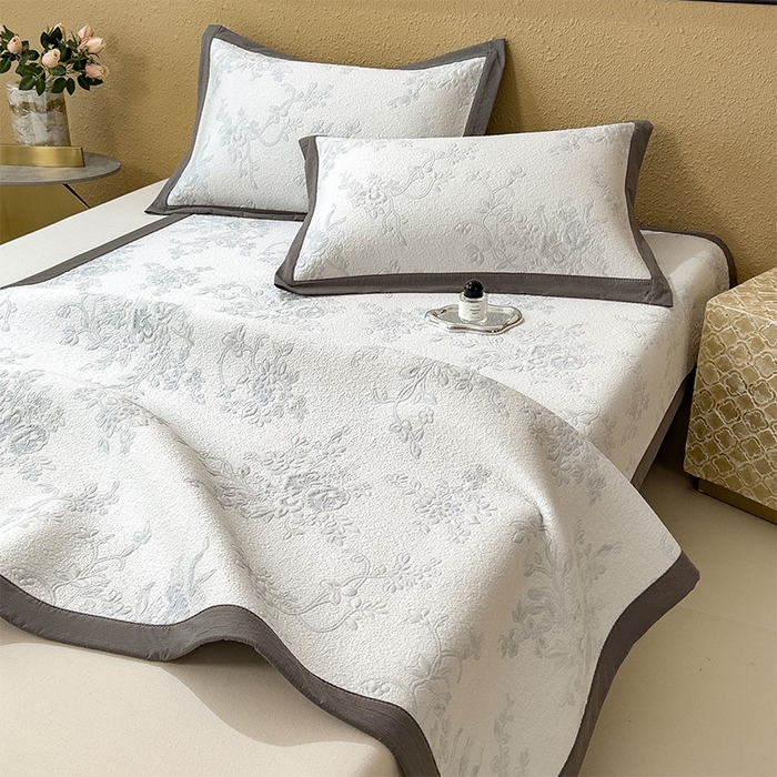 91家纺网 家纺一手货源 找家纺 宜派家纺 2026新款夏天冰丝A类母婴级凉感值过0.21冰豆豆家用凉席子夏季-思琳娜 思琳娜-淡蓝-床席