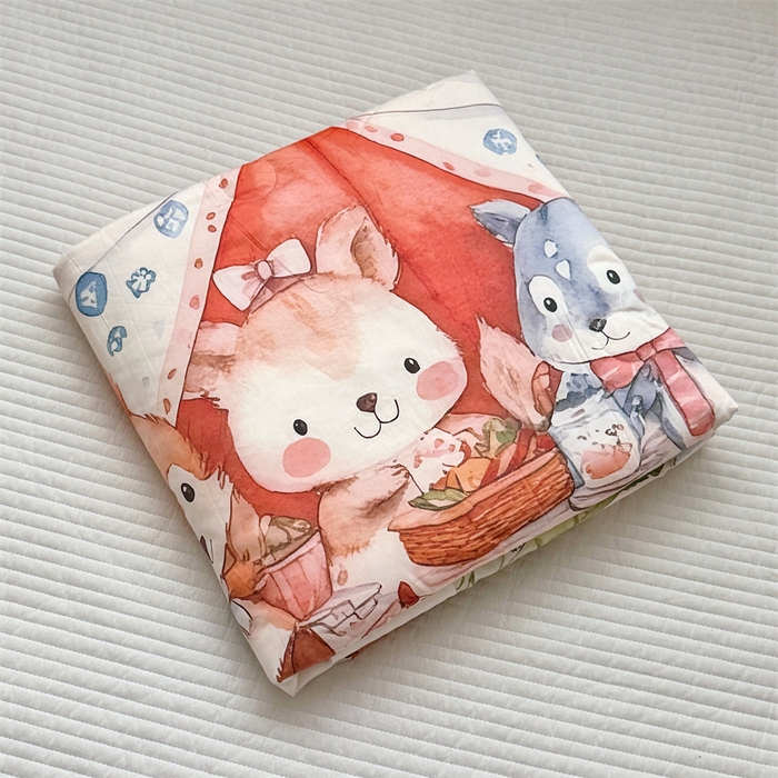 91家纺网 家纺一手货源 找家纺 （总）萌宝家纺 2026新款母婴风全棉60S贡缎大豆夏被幼儿园纯棉夏凉被三件套