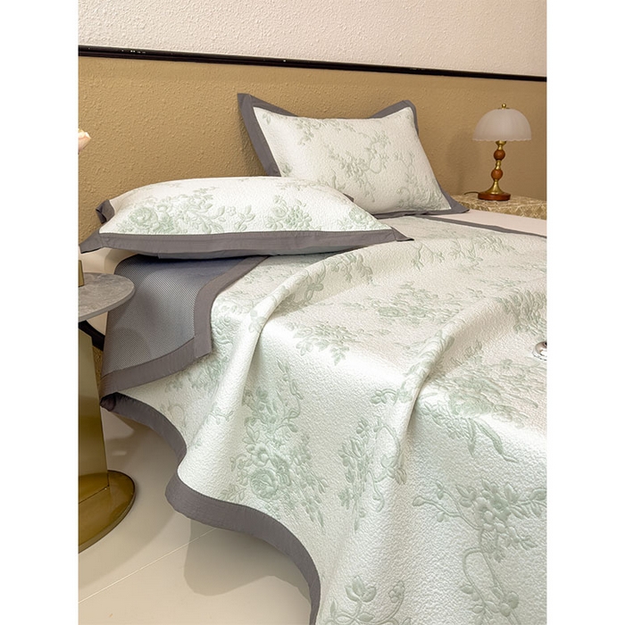 91家纺网 家纺一手货源 找家纺 宜派家纺 2026新款夏天冰丝A类母婴级凉感值过0.21冰豆豆家用凉席子夏季-思琳娜 思琳娜-豆绿-床席