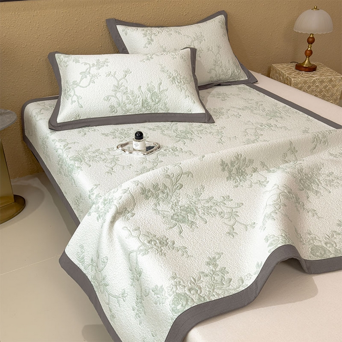 91家纺网 家纺一手货源 找家纺 宜派家纺 2026新款夏天冰丝A类母婴级凉感值过0.21冰豆豆家用凉席子夏季-思琳娜 思琳娜-豆绿-床席