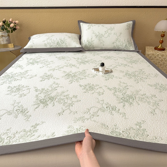 91家纺网 家纺一手货源 找家纺 宜派家纺 2026新款夏天冰丝A类母婴级凉感值过0.21冰豆豆家用凉席子夏季-思琳娜 思琳娜-豆绿-床席