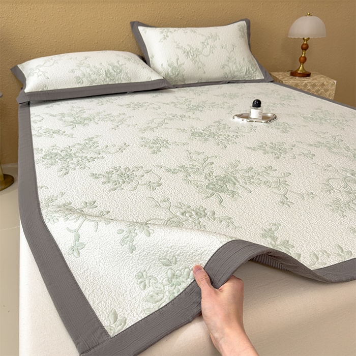 91家纺网 家纺一手货源 找家纺 宜派家纺 2026新款夏天冰丝A类母婴级凉感值过0.21冰豆豆家用凉席子夏季-思琳娜 思琳娜-豆绿-床席