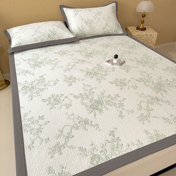 91家纺网 家纺一手货源 找家纺 宜派家纺 2026新款夏天冰丝A类母婴级凉感值过0.21冰豆豆家用凉席子夏季-思琳娜 思琳娜-豆绿-床席