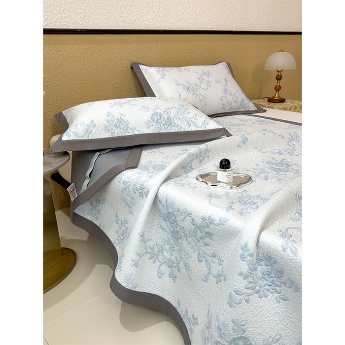 91家纺网 家纺一手货源 找家纺 宜派家纺 2026新款夏天冰丝A类母婴级凉感值过0.21冰豆豆家用凉席子夏季-思琳娜 思琳娜-天空蓝-床席