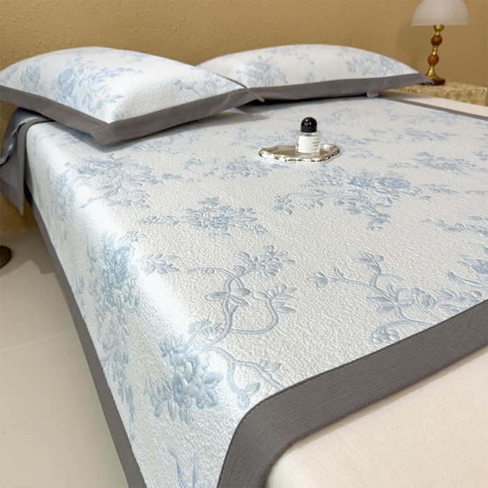 91家纺网 家纺一手货源 找家纺 宜派家纺 2026新款夏天冰丝A类母婴级凉感值过0.21冰豆豆家用凉席子夏季-思琳娜 思琳娜-天空蓝-床席