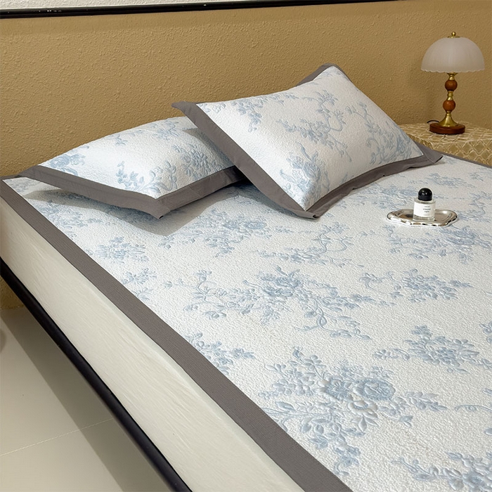 91家纺网 家纺一手货源 找家纺 宜派家纺 2026新款夏天冰丝A类母婴级凉感值过0.21冰豆豆家用凉席子夏季-思琳娜 思琳娜-天空蓝-床席