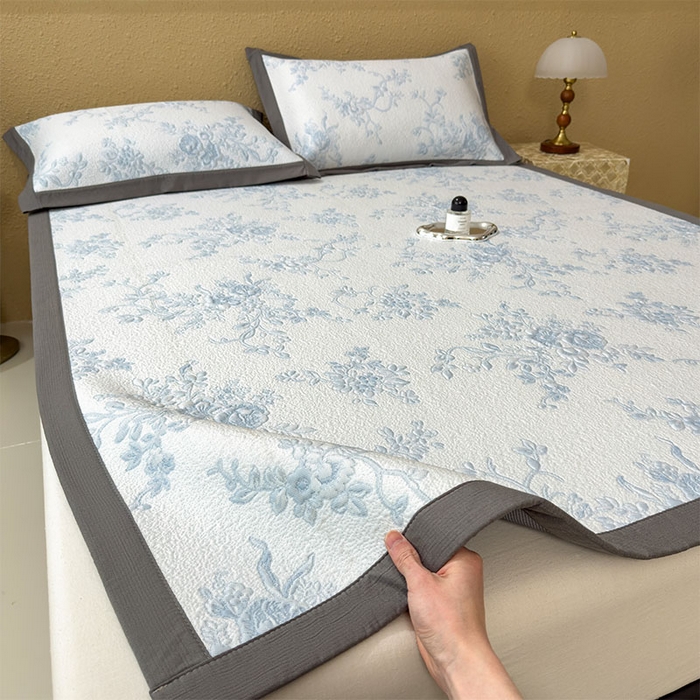 91家纺网 家纺一手货源 找家纺 宜派家纺 2026新款夏天冰丝A类母婴级凉感值过0.21冰豆豆家用凉席子夏季-思琳娜 思琳娜-天空蓝-床席