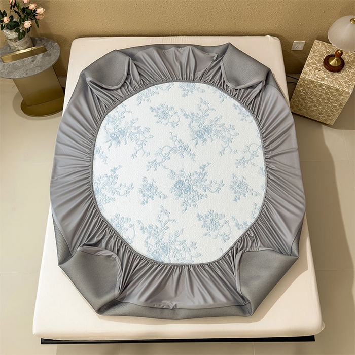 91家纺网 家纺一手货源 找家纺 宜派家纺 2026新款夏天冰丝A类母婴级凉感值过0.21冰豆豆家用凉席子夏季-思琳娜 思琳娜-天空蓝-床笠