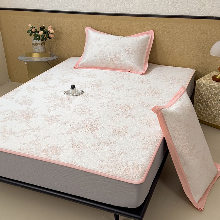 91家纺网 家纺一手货源 找家纺 宜派家纺 2026新款夏天冰丝A类母婴级凉感值过0.21冰豆豆家用凉席子夏季-思琳娜 思琳娜-冰粉-床笠