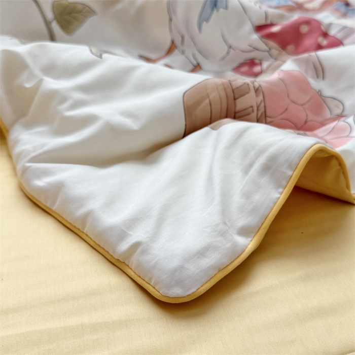 91家纺网 家纺一手货源 找家纺 萌宝家纺 2026新款母婴风全棉60S贡缎大豆夏被幼儿园纯棉夏凉被三件套 汽车旅行
