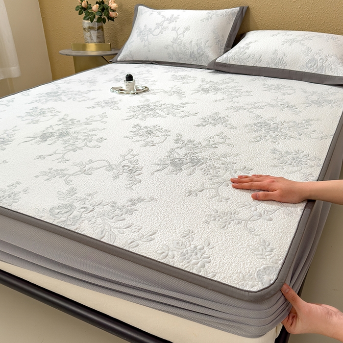 宜派家纺 2026新款夏天冰丝A类母婴级凉感值过0.21冰豆豆家用凉席子夏季-思琳娜 思琳娜-淡蓝-床笠