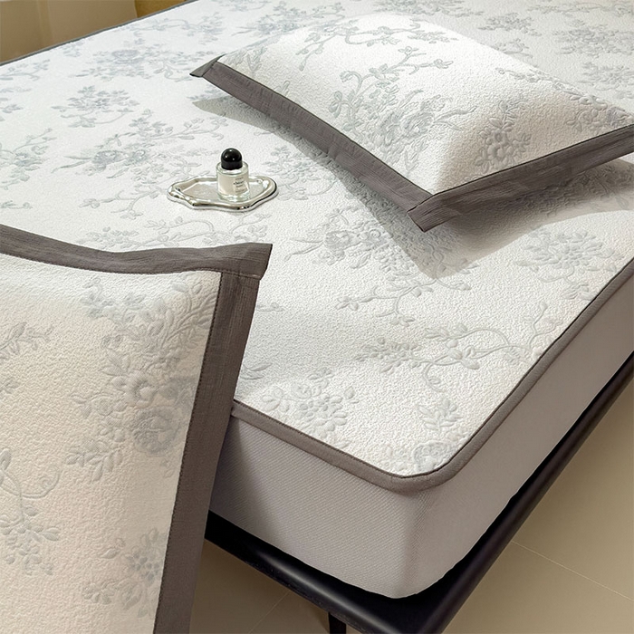 91家纺网 家纺一手货源 找家纺 宜派家纺 2026新款夏天冰丝A类母婴级凉感值过0.21冰豆豆家用凉席子夏季-思琳娜 思琳娜-淡蓝-床笠