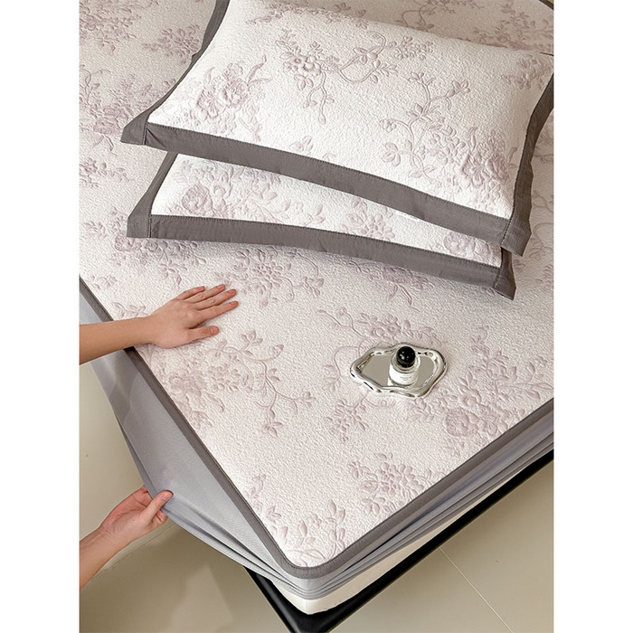 91家纺网 家纺一手货源 找家纺 宜派家纺 2026新款夏天冰丝A类母婴级凉感值过0.21冰豆豆家用凉席子夏季-思琳娜 思琳娜-淡雅紫-床笠