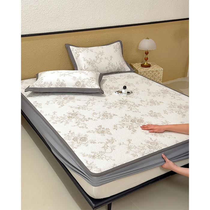 91家纺网 家纺一手货源 找家纺 宜派家纺 2026新款夏天冰丝A类母婴级凉感值过0.21冰豆豆家用凉席子夏季-思琳娜 思琳娜-豆咖-床笠