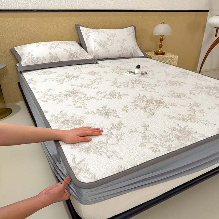 91家纺网 家纺一手货源 找家纺 宜派家纺 2026新款夏天冰丝A类母婴级凉感值过0.21冰豆豆家用凉席子夏季-思琳娜 思琳娜-豆咖-床笠