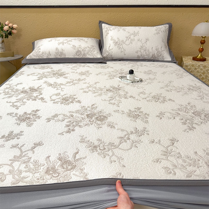 91家纺网 家纺一手货源 找家纺 宜派家纺 2026新款夏天冰丝A类母婴级凉感值过0.21冰豆豆家用凉席子夏季-思琳娜 思琳娜-豆咖-床笠